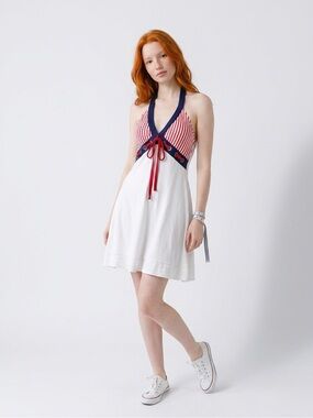 Rocawear White Dress with Red and Navy Halter Top